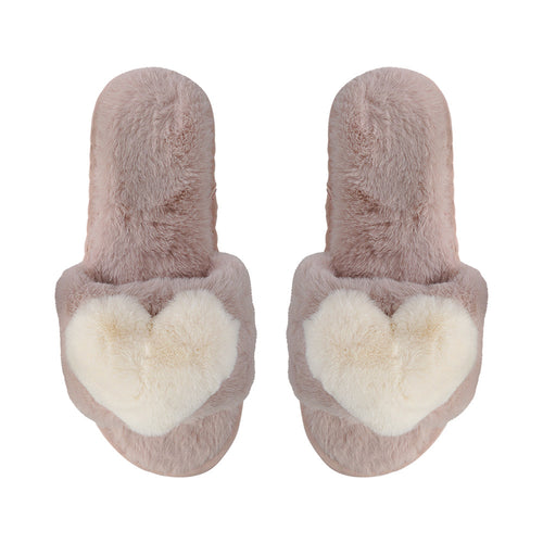 PLUSH HEART SLIPPERS Limlim fashion accessories