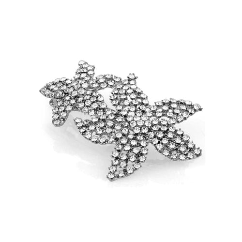 SWAROVSKI DOUBLE FLOWER BARETTE limlim