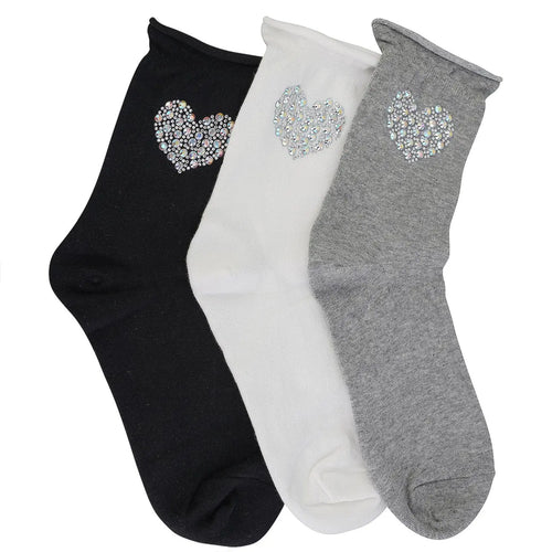 HEART CRYSTAL SOCKS SISTRBRAND
