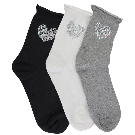 HEART CRYSTAL SOCKS SISTRBRAND