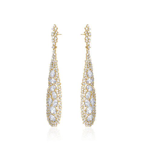 DANGLING RAINDROP CRYSTAL EARRINGS LIMLIM