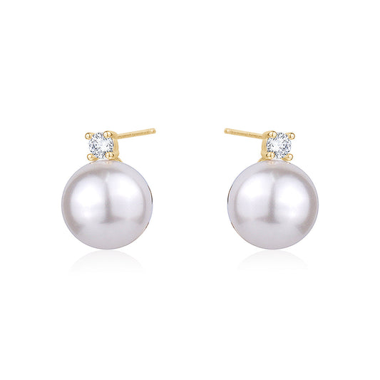PEARL AND AUSTRIAN CRYSTAL DIAMOND STUD EARRINGS Limlim fashion accessories
