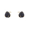 PEAR SHAPE BLACK CRYSTAL ENAMEL EARRINGS