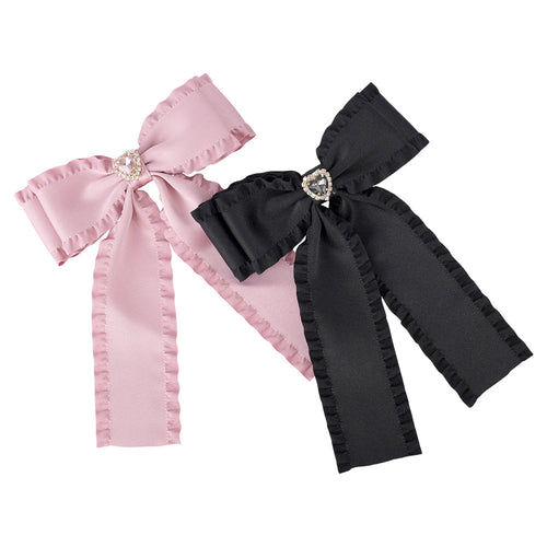 HEART CRYSTAL SATIN BOW Limlim fashion accessories