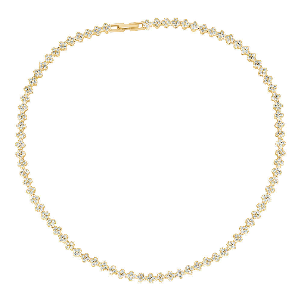 FLOWER TENNIS CZ NECKLACE Limlim fashion accessories
