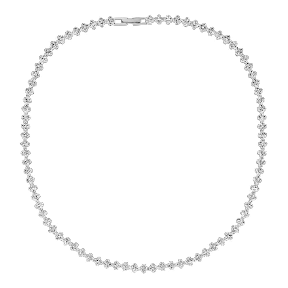 FLOWER TENNIS CZ NECKLACE Limlim fashion accessories