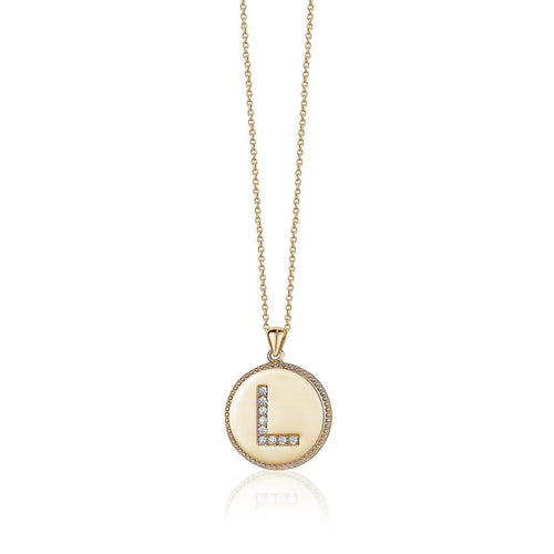 INITIAL MEDALLION WITH CRYSTALS sistrbrand