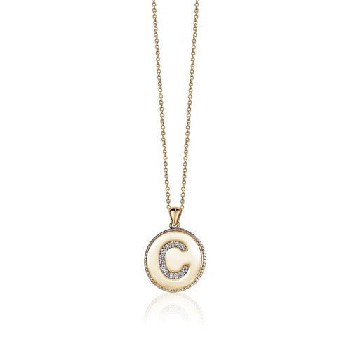 INITIAL MEDALLION WITH CRYSTALS sistrbrand