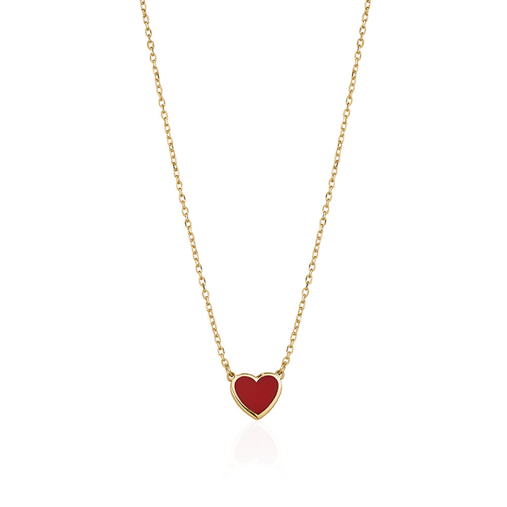 SMALL ENAMEL HEART NECKLACE Limlim fashion accessories