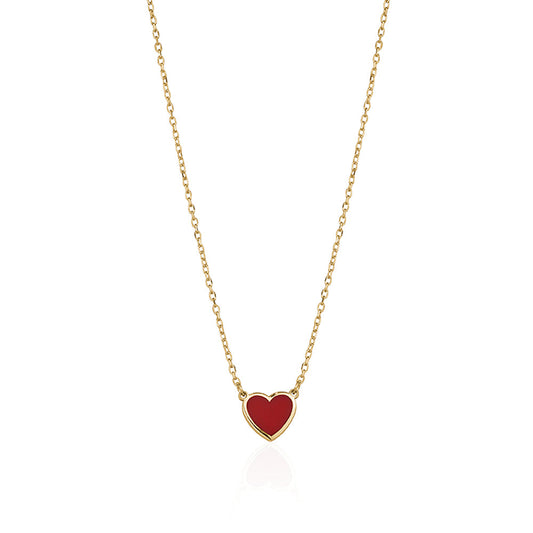 SMALL ENAMEL HEART NECKLACE Limlim fashion accessories