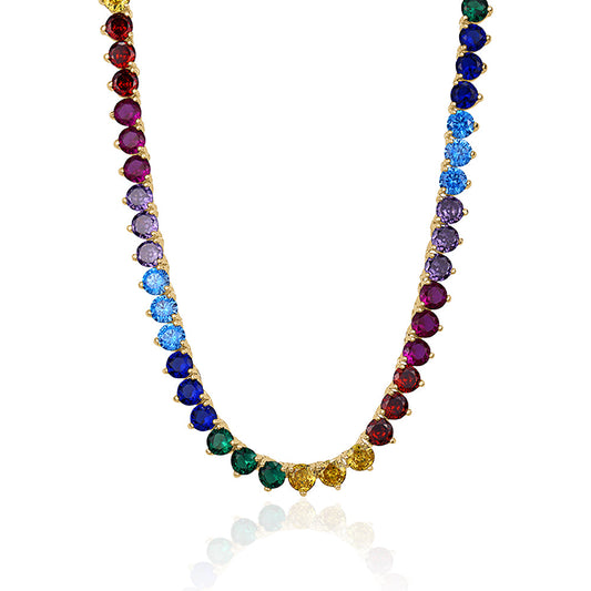 RAINBOW TENNIS NECKLACE Limlim fashion accessories