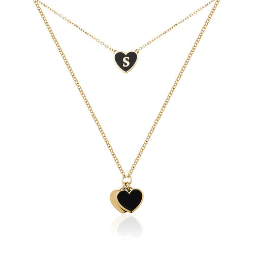 ENAMEL HEART INITIAL NECKLACE Limlim fashion accessories