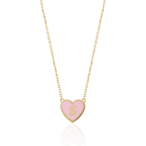 ENAMEL HEART INITIAL NECKLACE Limlim fashion accessories