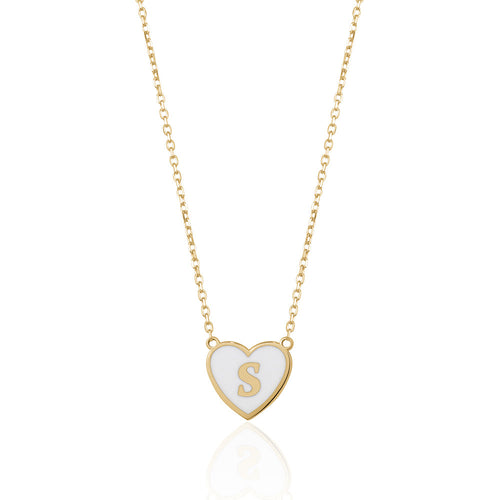 ENAMEL HEART INITIAL NECKLACE Limlim fashion accessories