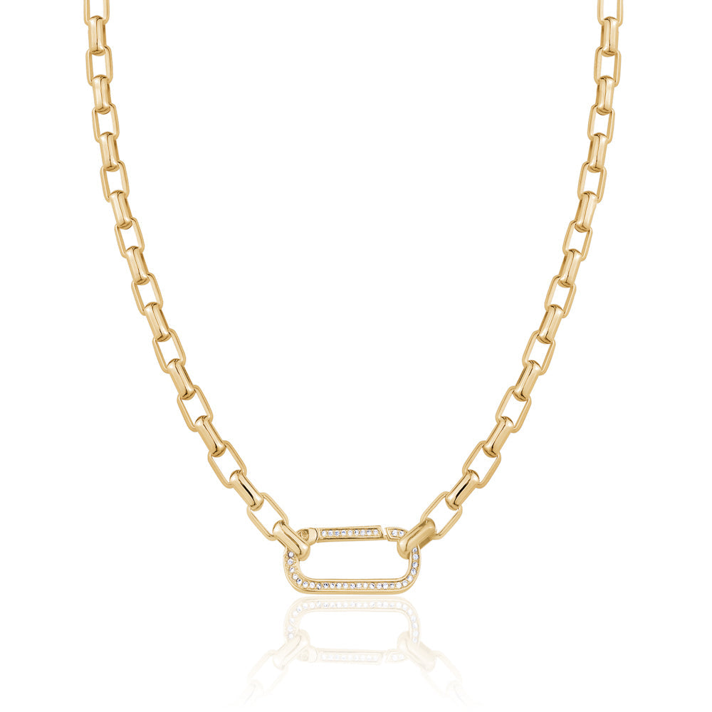 BOX CHAIN CRYSTAL COLAR Limlim fashion accessories