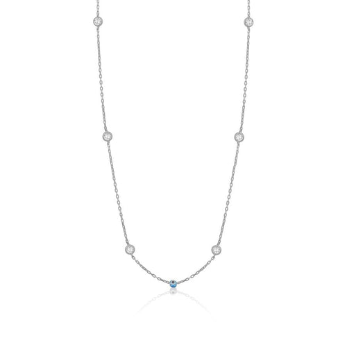 SMALL EVIL EYE AND CRYSTAL NECKLACE sistrbrand