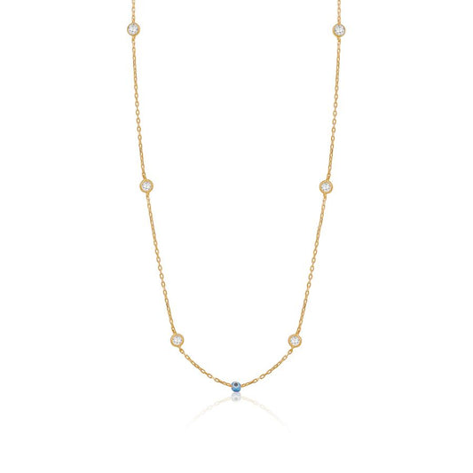 SMALL EVIL EYE AND CRYSTAL NECKLACE sistrbrand