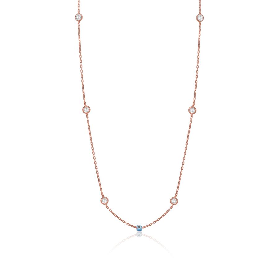 SMALL EVIL EYE AND CRYSTAL NECKLACE sistrbrand