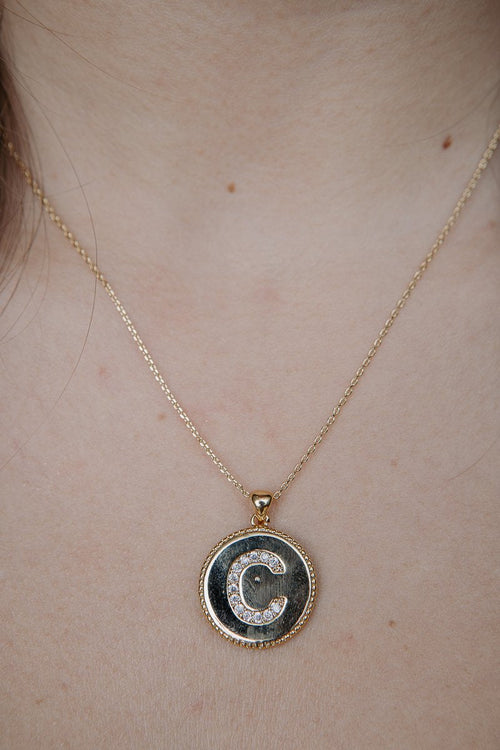 INITIAL MEDALLION WITH CRYSTALS sistrbrand