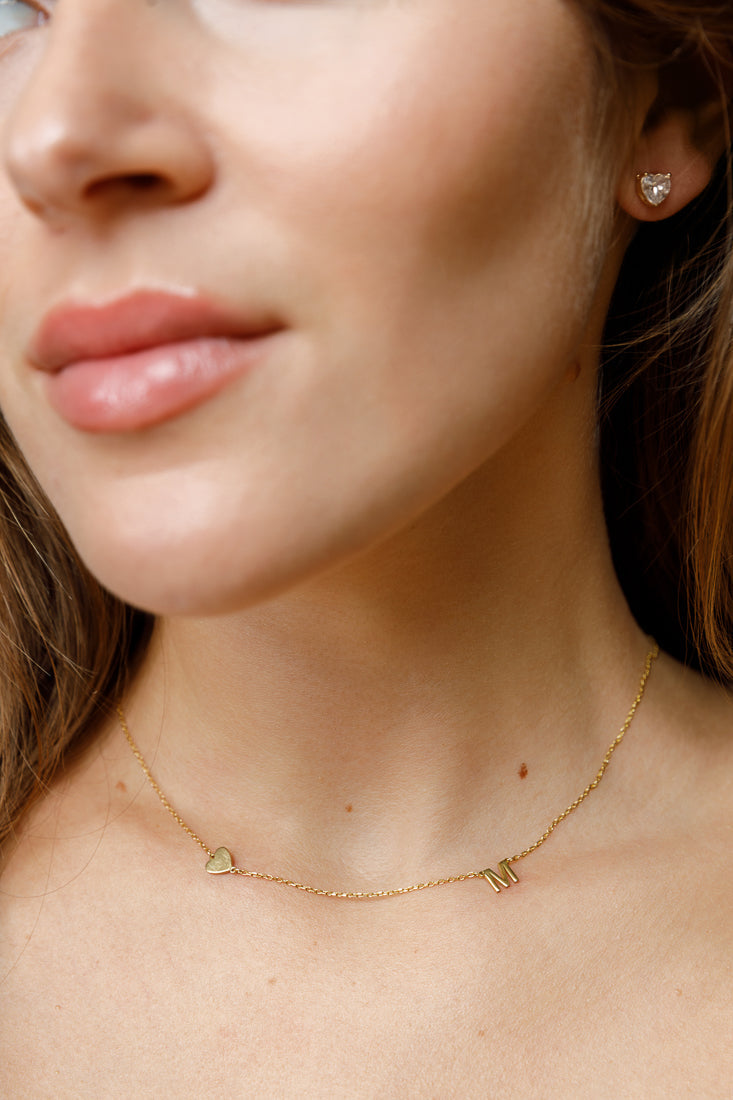 HEART INITIAL NECKLACE sistrbrand