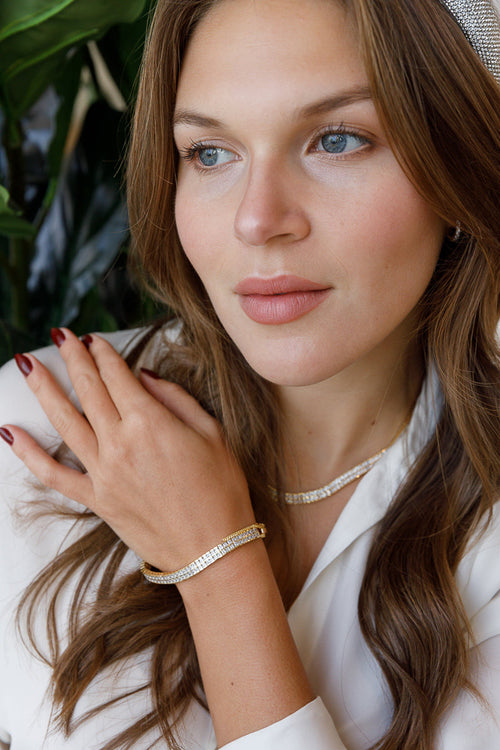 CRYSTAL LUXURY PRINCESS CUT TENNIS NECKLACE Limlim fashion accessories