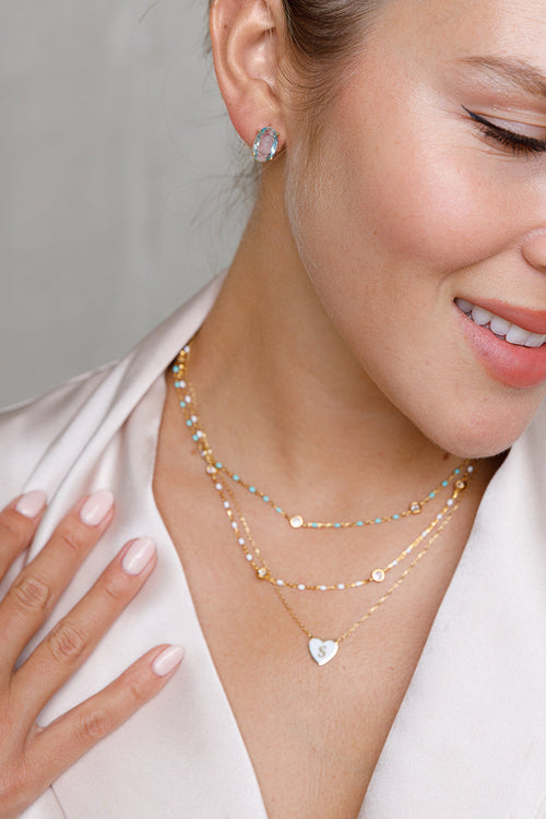 ENAMEL HEART INITIAL NECKLACE Limlim fashion accessories