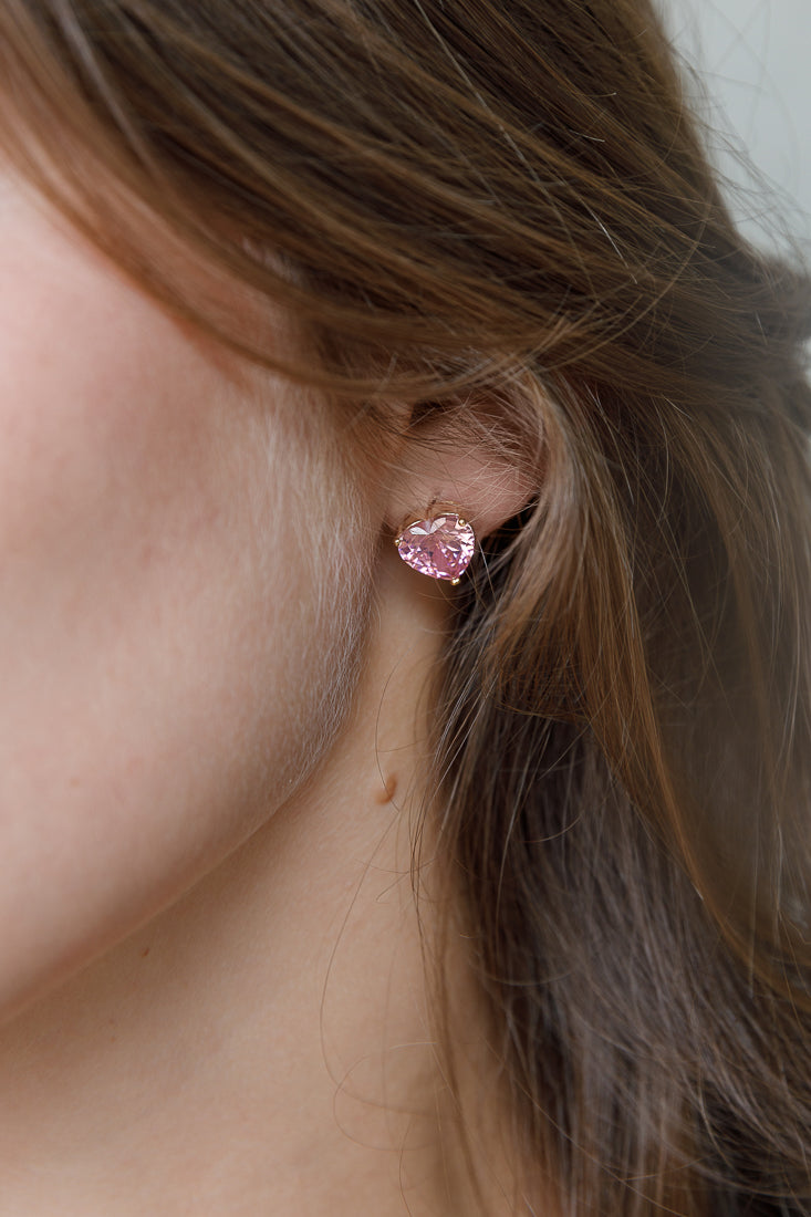 HEART CRYSTAL STUDD Limlim fashion accessories