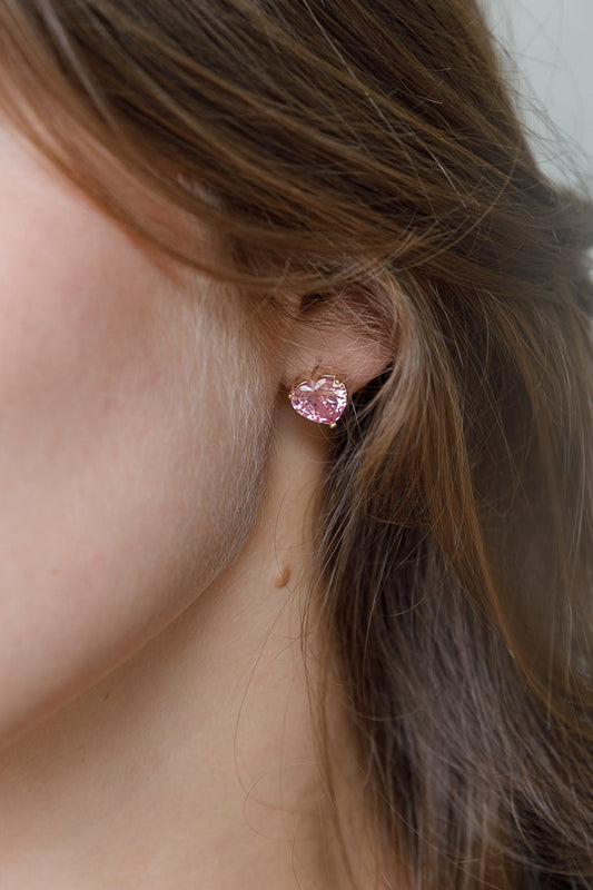 HEART CRYSTAL STUDD Limlim fashion accessories