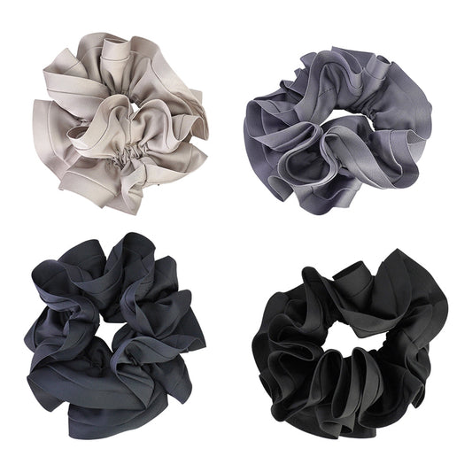 SATIN TRIM CLASSIC SCRUNCHIE GREY BUNDLE Limlim fashion accessories