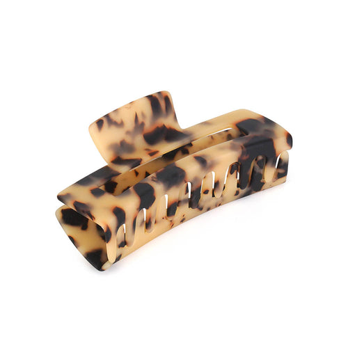 MATTE TORTOISE RECTANGULAR JAW Limlim fashion accessories