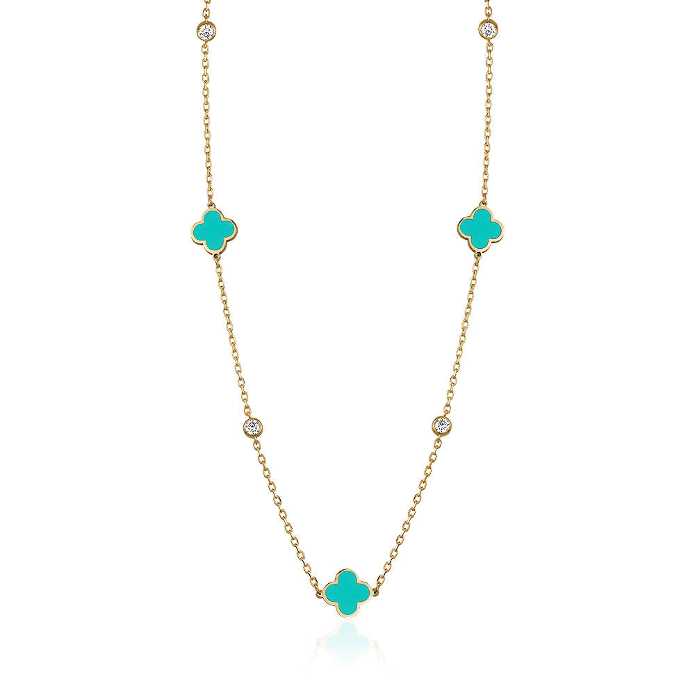 CLOVER ENAMEL NECKLACE Limlim fashion accessories