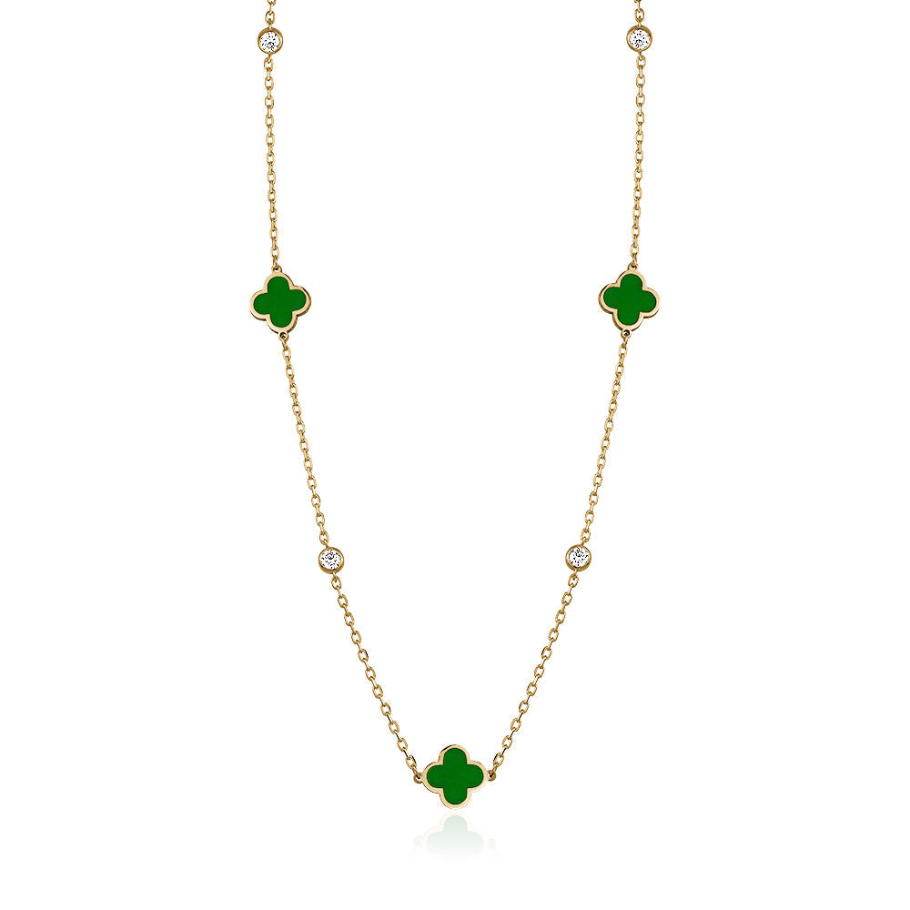 CLOVER ENAMEL NECKLACE Limlim fashion accessories