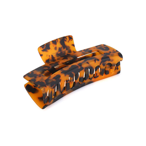 MATTE TORTOISE RECTANGULAR JAW Limlim fashion accessories
