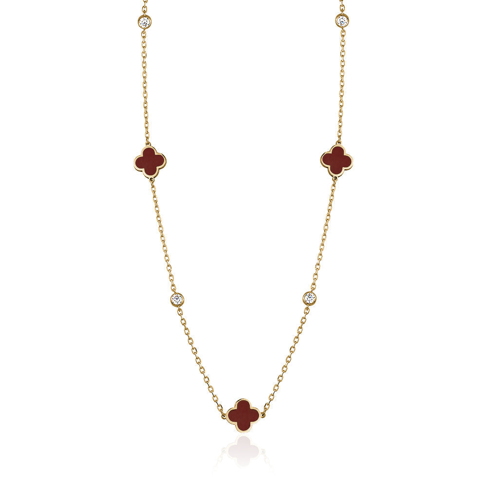 CLOVER ENAMEL NECKLACE Limlim fashion accessories