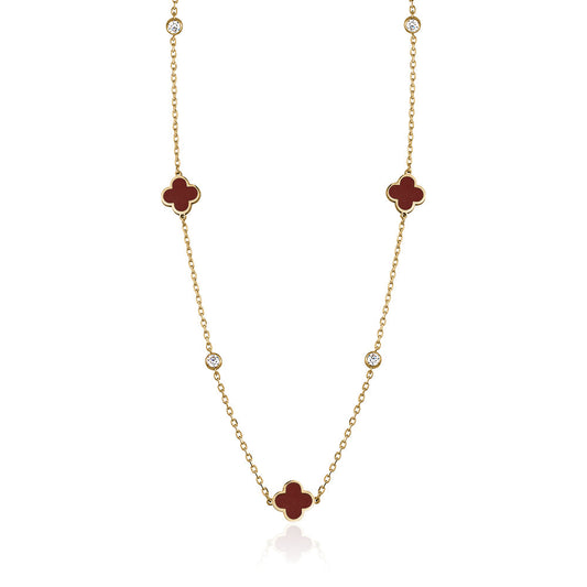 CLOVER ENAMEL NECKLACE Limlim fashion accessories